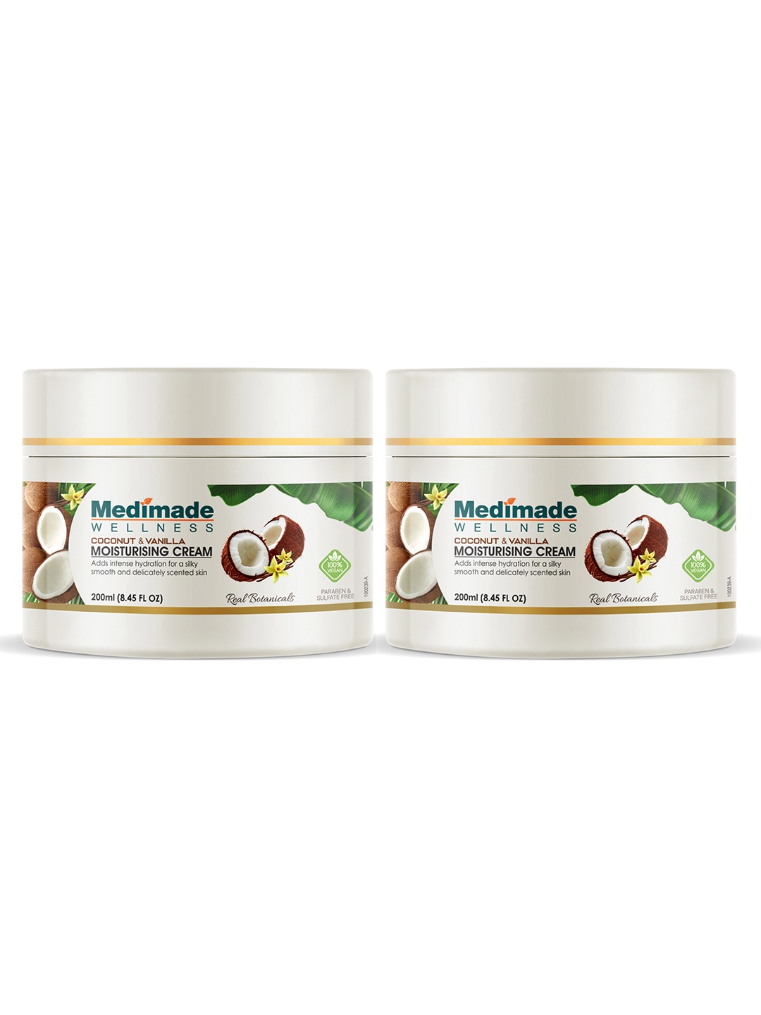 

Medimade Set of 2 Coconut & Vanilla Moisturizing Cream, White