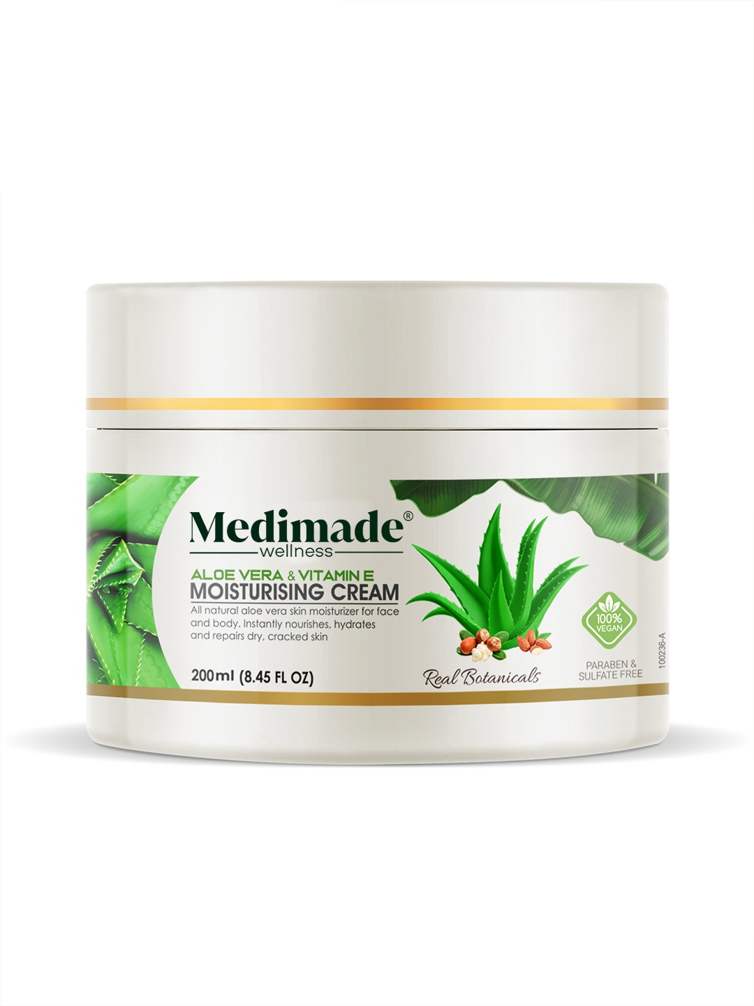

Medimade Aloe Vera & Vitamin E Moisturizing Cream - 200 g, Green