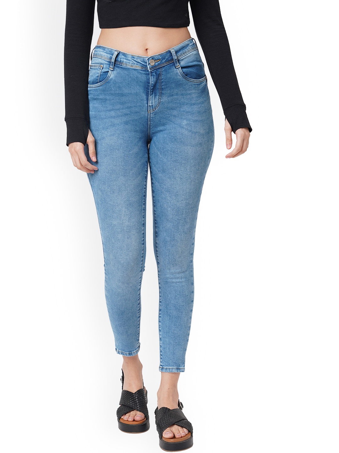

Kraus Jeans Women Blue Super Skinny Fit Light Fade Jeans