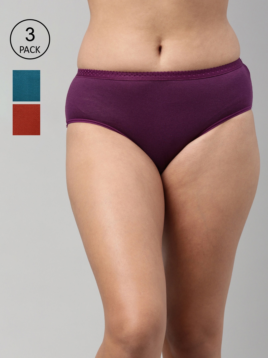 

Feelings Women Pack Of 3 Assorted Cotton Hipster Briefs