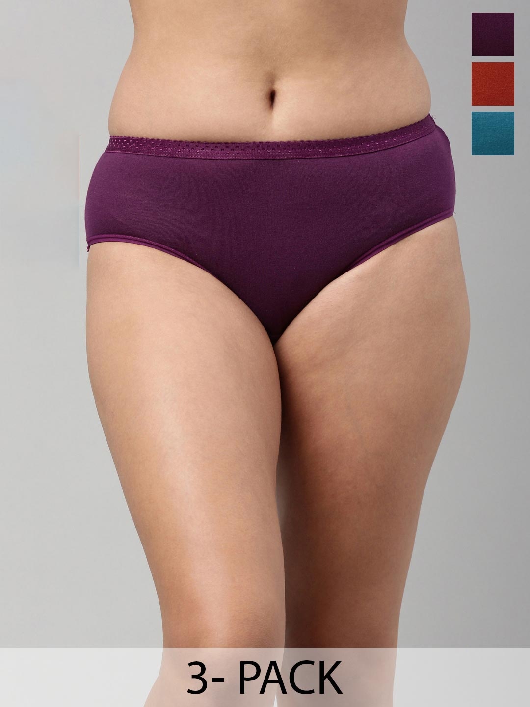 

Feelings Women Pack Of 3 Assorted Cotton Hipster Briefs