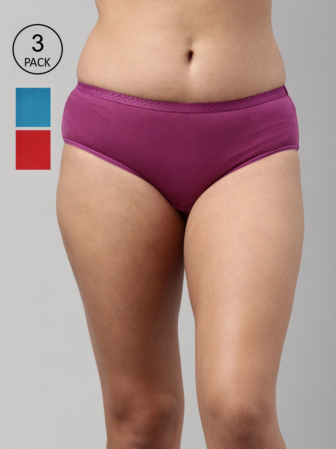 

Feelings Women Pack Of 3 Assorted Cotton Hipster Briefs