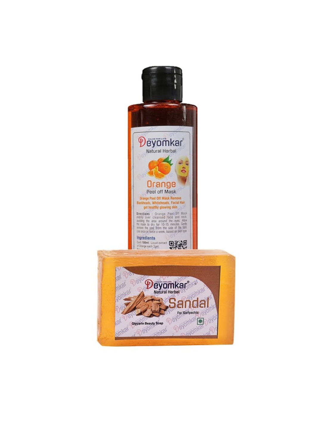 

Deyomkar 2 Pcs Herbal Orange Peel of Mask with Sandalwood Soap, Green