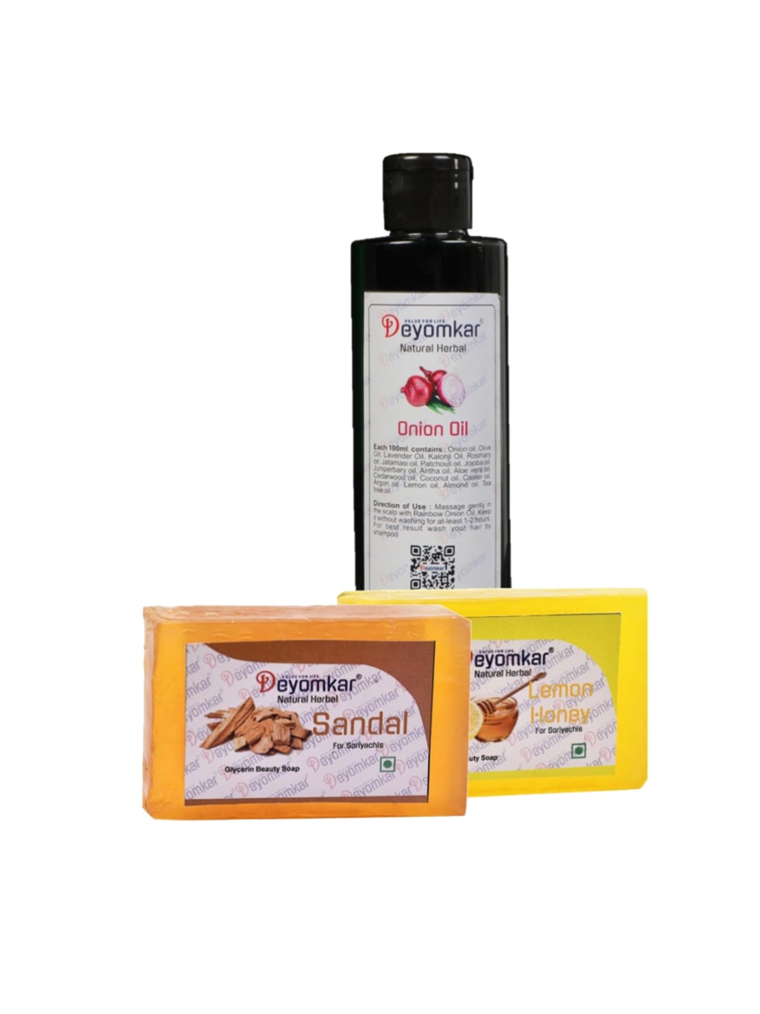 

Deyomkar Herbal Onion oil with Sandal Wood & Lemon Honey Soap, Orange