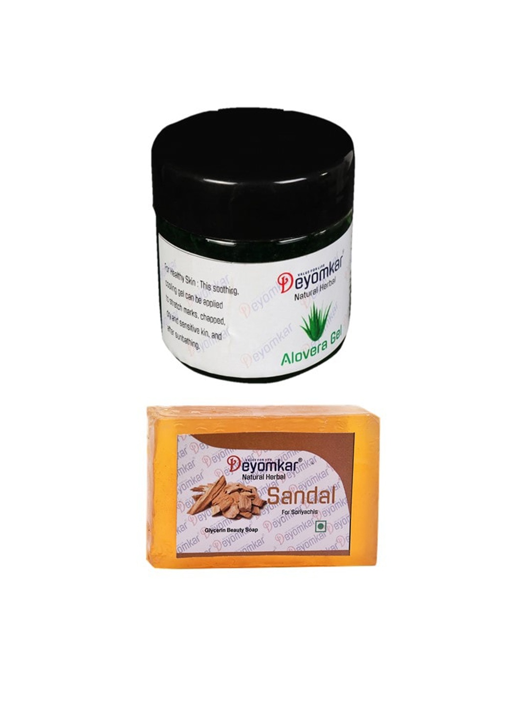 

Deyomkar Herbal Alovera Gel with Sandal Wood Soap, Green