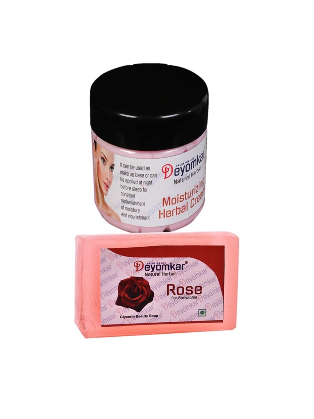 

Deyomkar Herbal Cream & Rose Soap, Pink