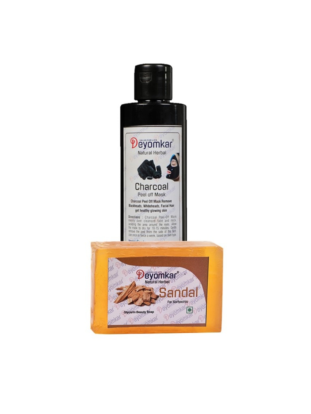 

Deyomkar Herbal Charcoal Peel of Mask with & Sandal Wood Soap, Black