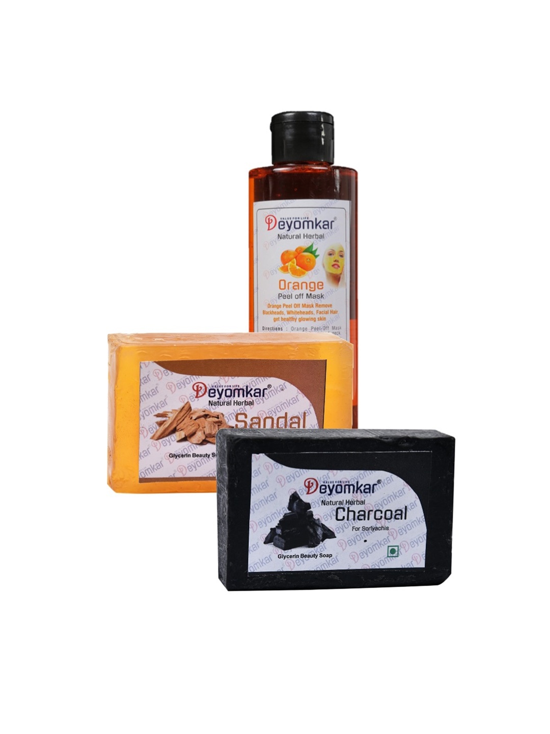 

Deyomkar Herbal Orange Peel Of Mask with Sandalwood And Charcoal Soap Combo