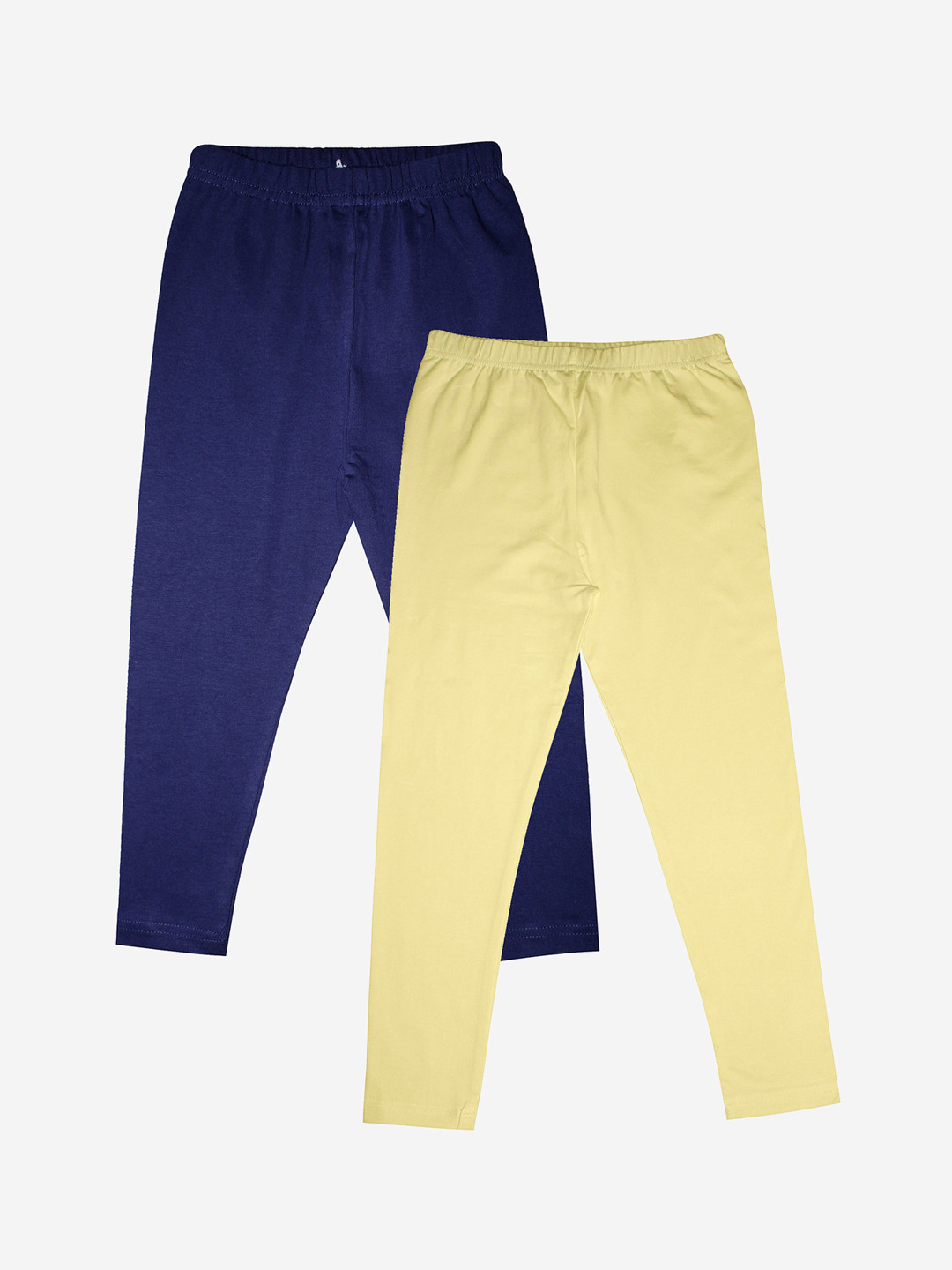 

KiddoPanti Girls Pack Of 2 Cream-Coloured & Navy Blue Ankle Length Legging
