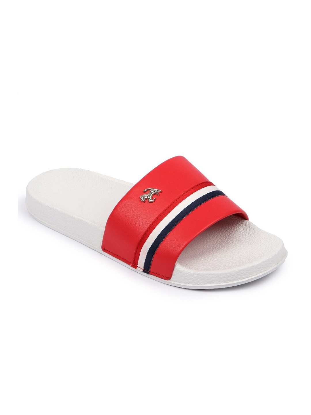 

PERY PAO Men Red & White Solid Sliders