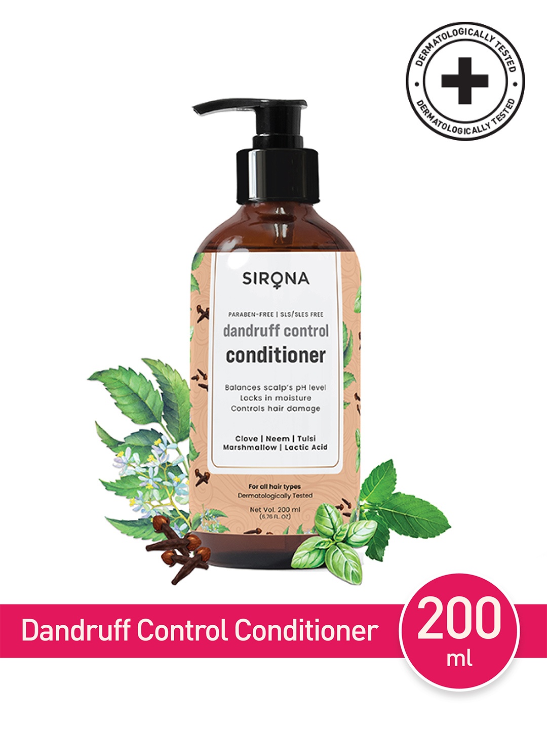 

Sirona Marshmallow & Clove Anti Dandruff Conditioner with Neem & Tulsi 200 ml, Orange