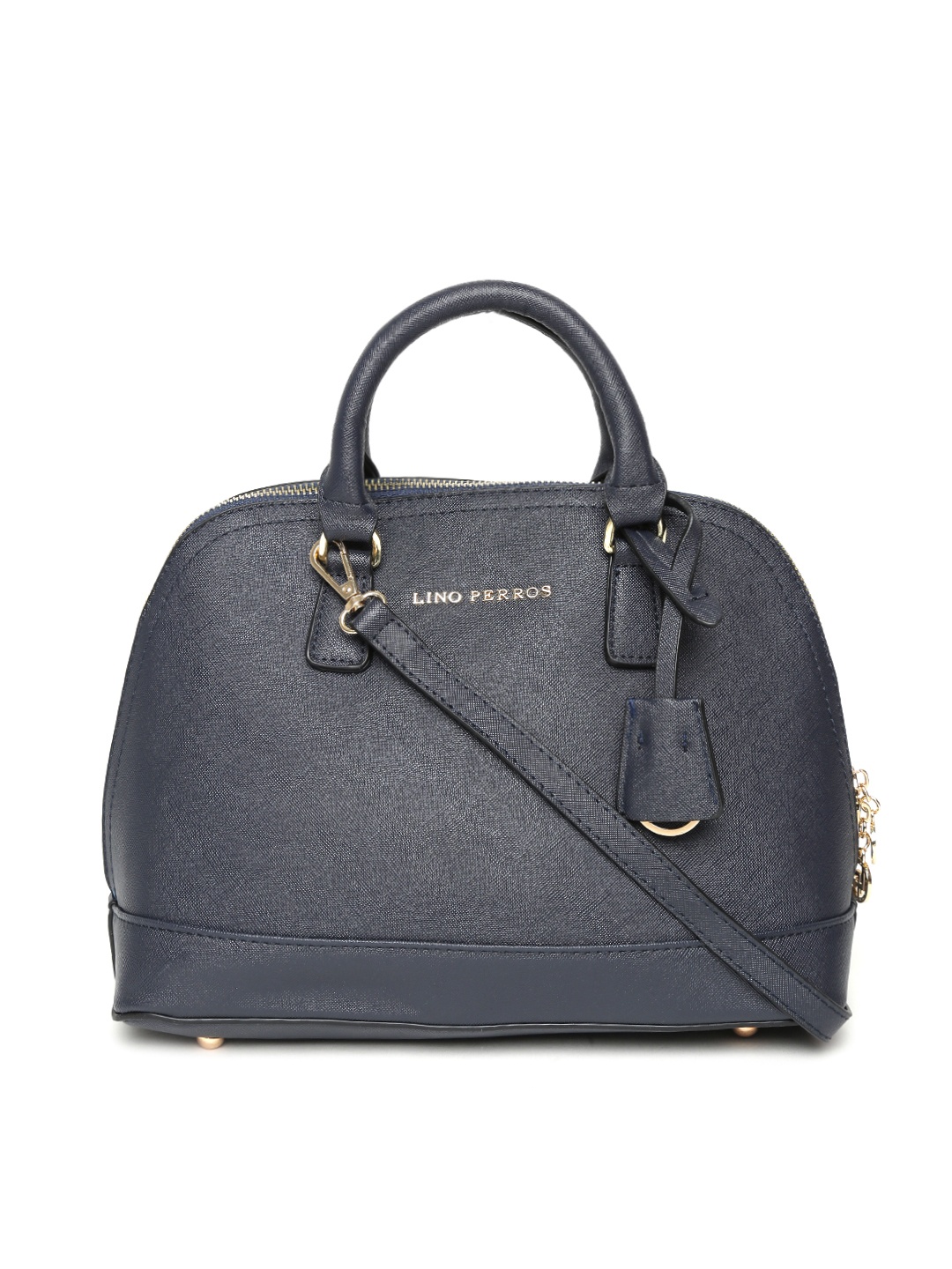 

Lino Perros Navy Handbag with Sling Strap, Navy blue