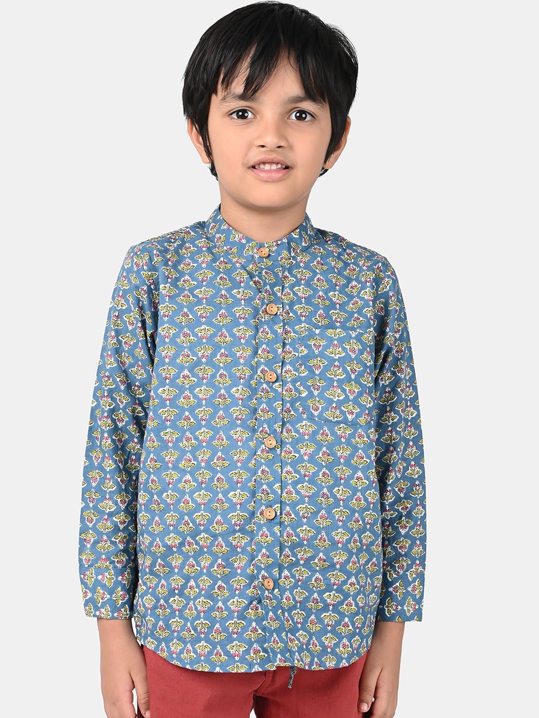 

ESME Boys Blue Pure Cotton Printed Casual Shirt