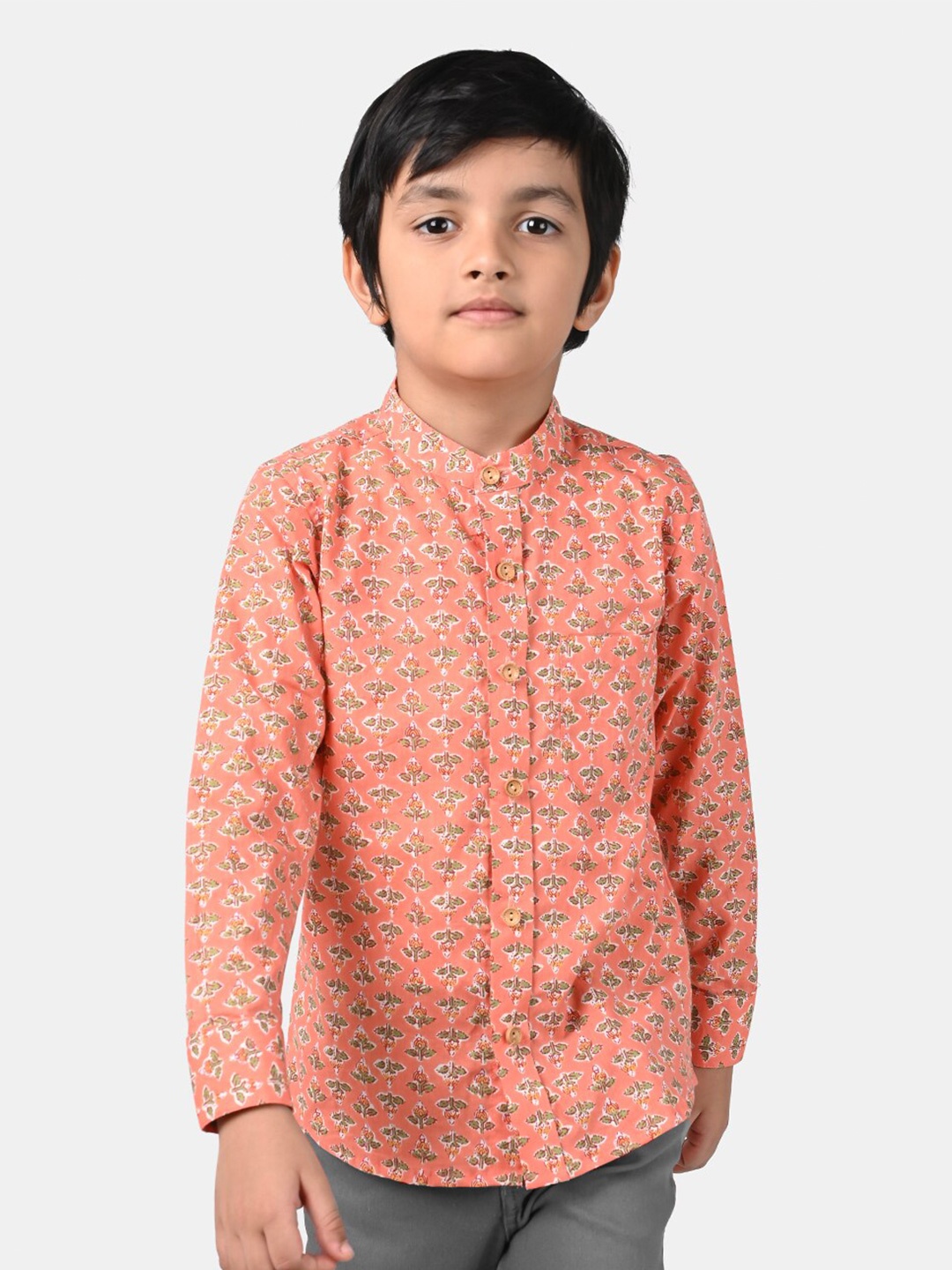 

ESME Boys Pink Pure Cotton Printed Casual Shirt