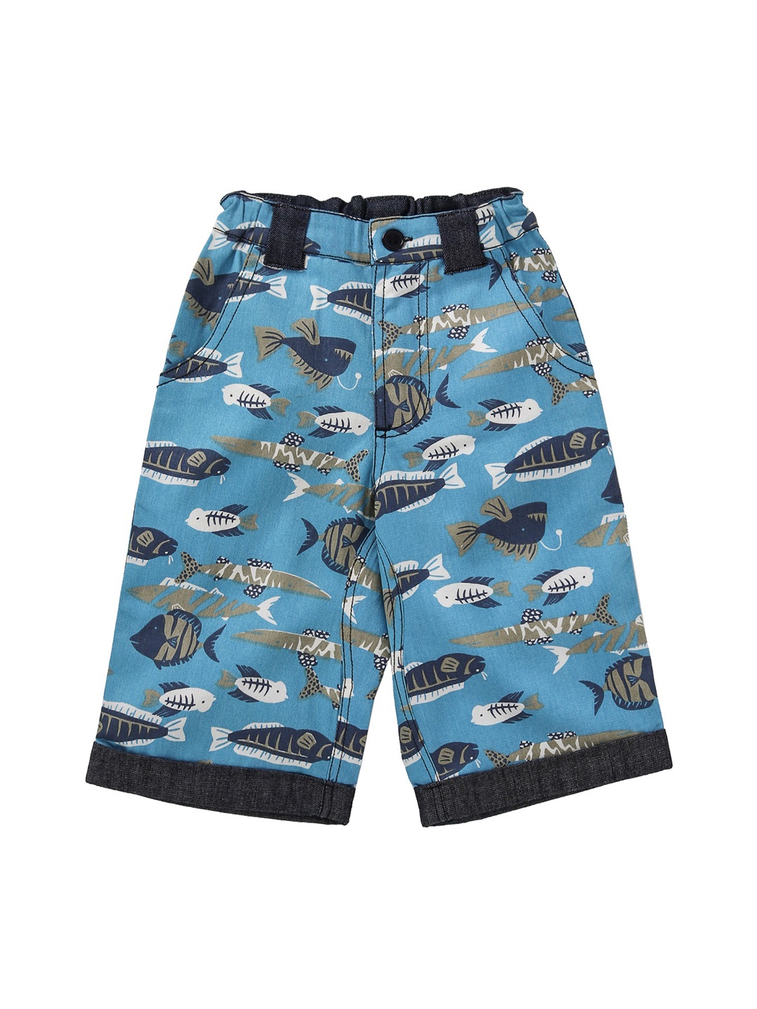 

Nino Bambino Boys Blue Printed Regular Shorts