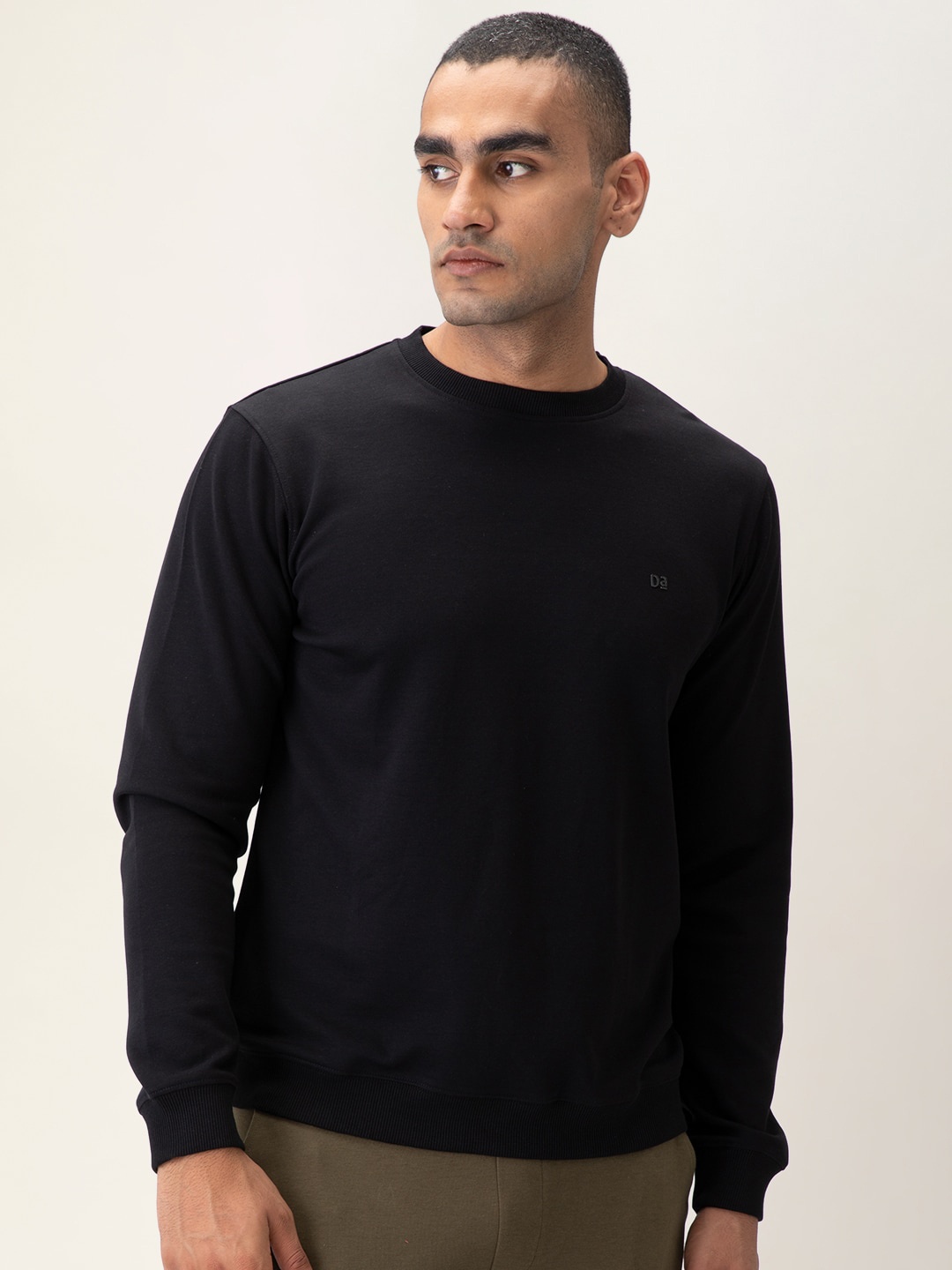 

DAMENSCH Cotton Regular Fit Sweatshirt, Black