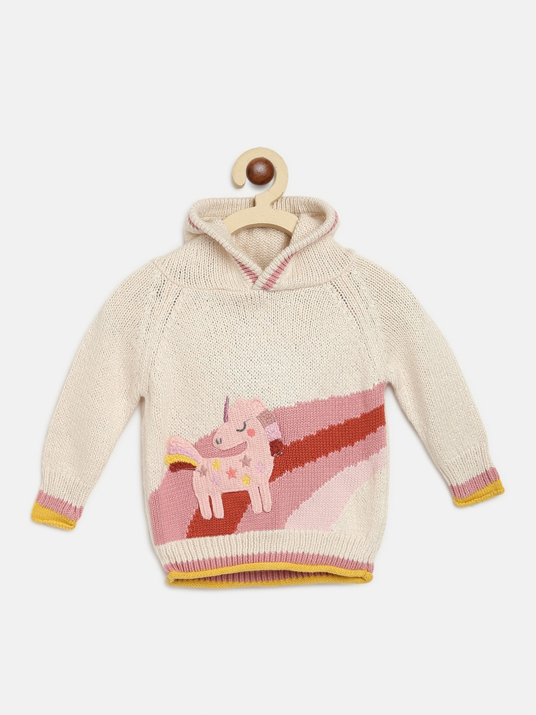 

Nauti Nati Girls Off White & Pink Pullover with Applique Detail