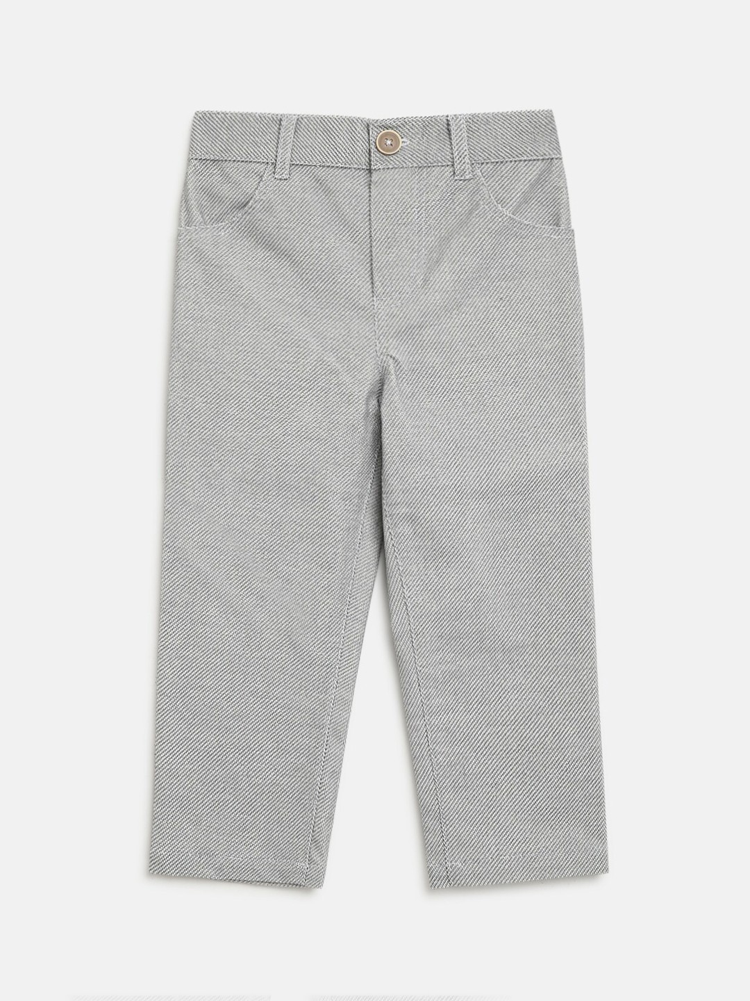 

Nauti Nati Boys Grey Solid Cotton Formal Trousers