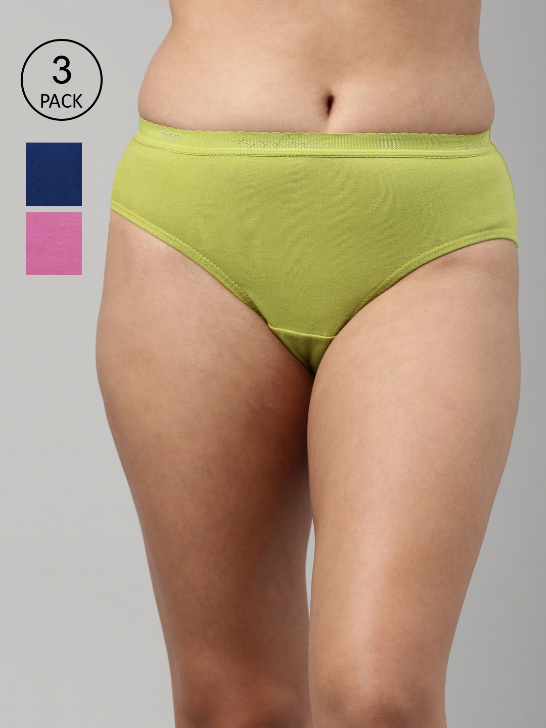 

Feelings Women Pack Of 3 Assorted Cotton Hipster Briefs