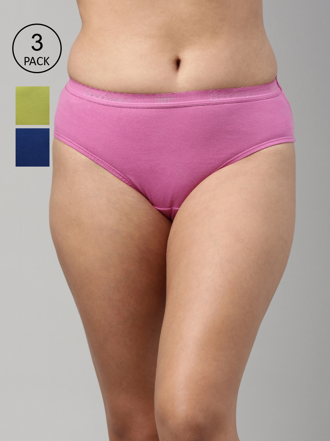 

Feelings Women Pack Of 3 Assorted Cotton Hipster Briefs