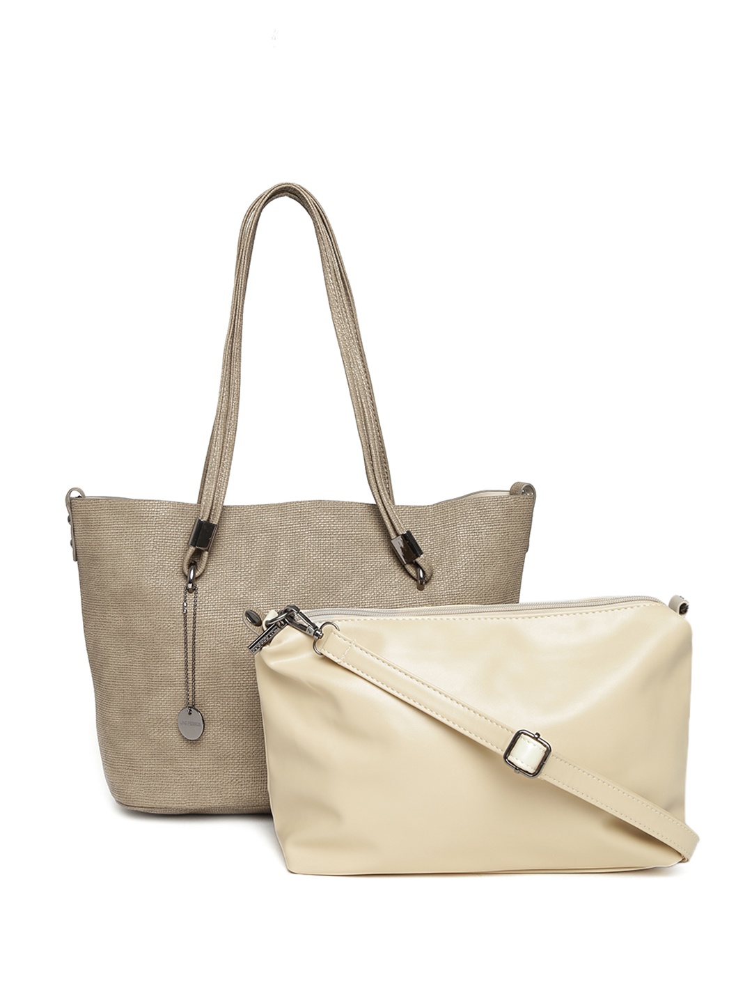 

Lino Perros Beige Shoulder Bag with Sling Bag