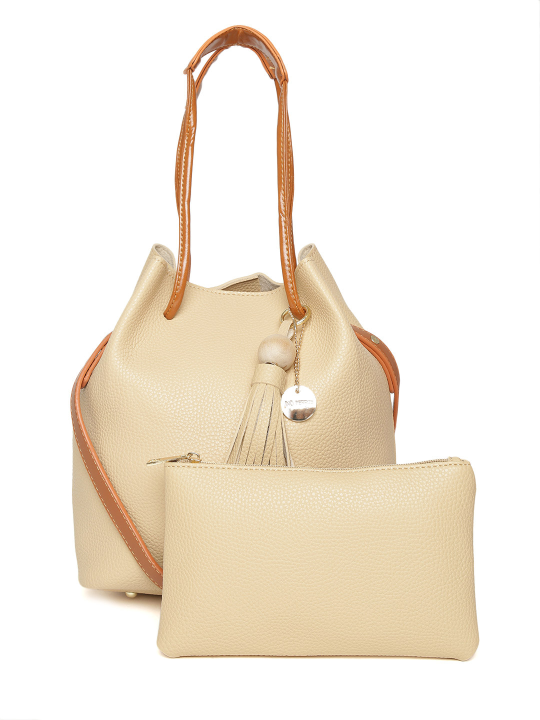 

Lino Perros Beige Shoulder Bag with Sling Strap
