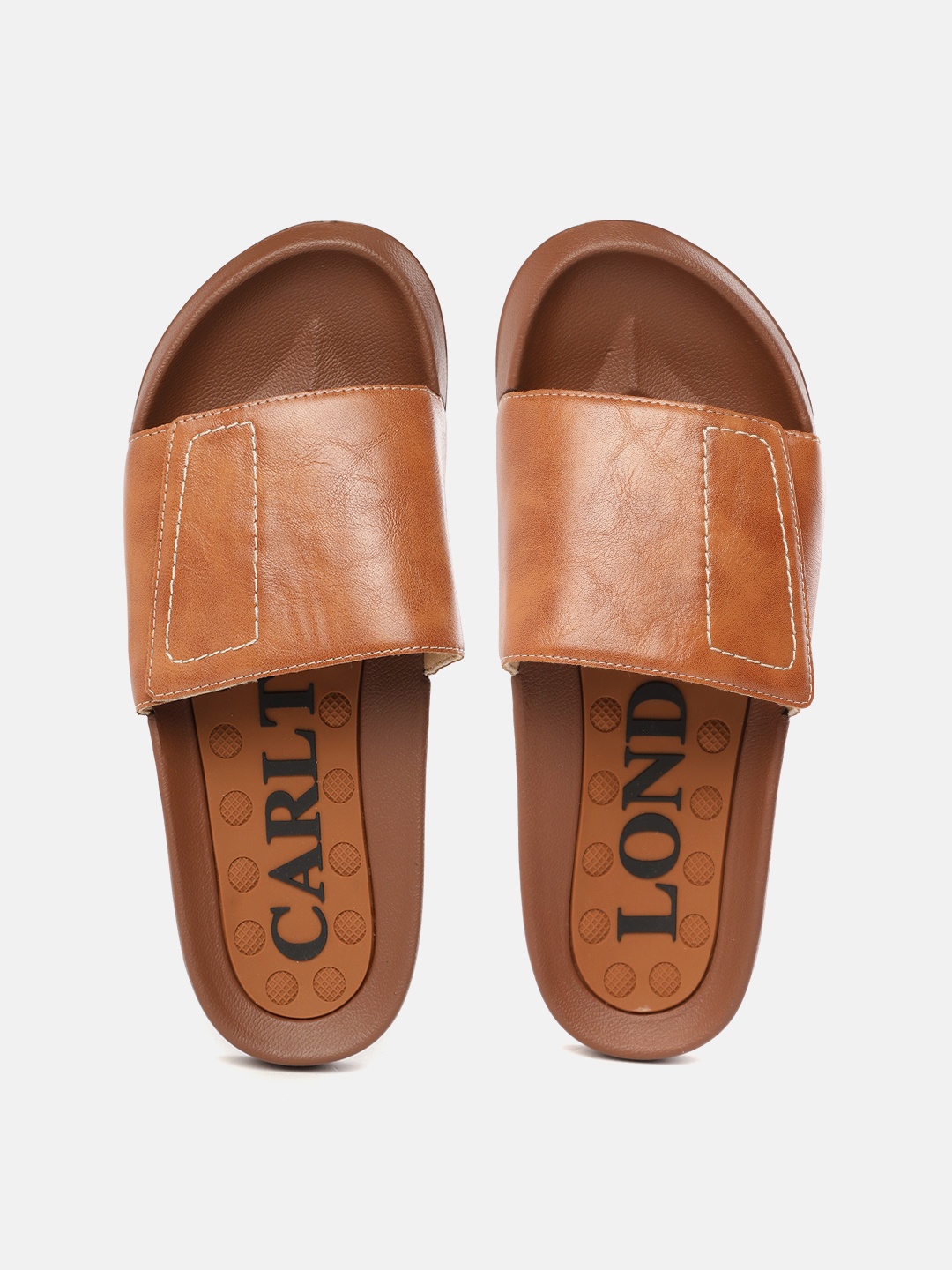 

Carlton London sports Men Tan Brown Solid Sliders