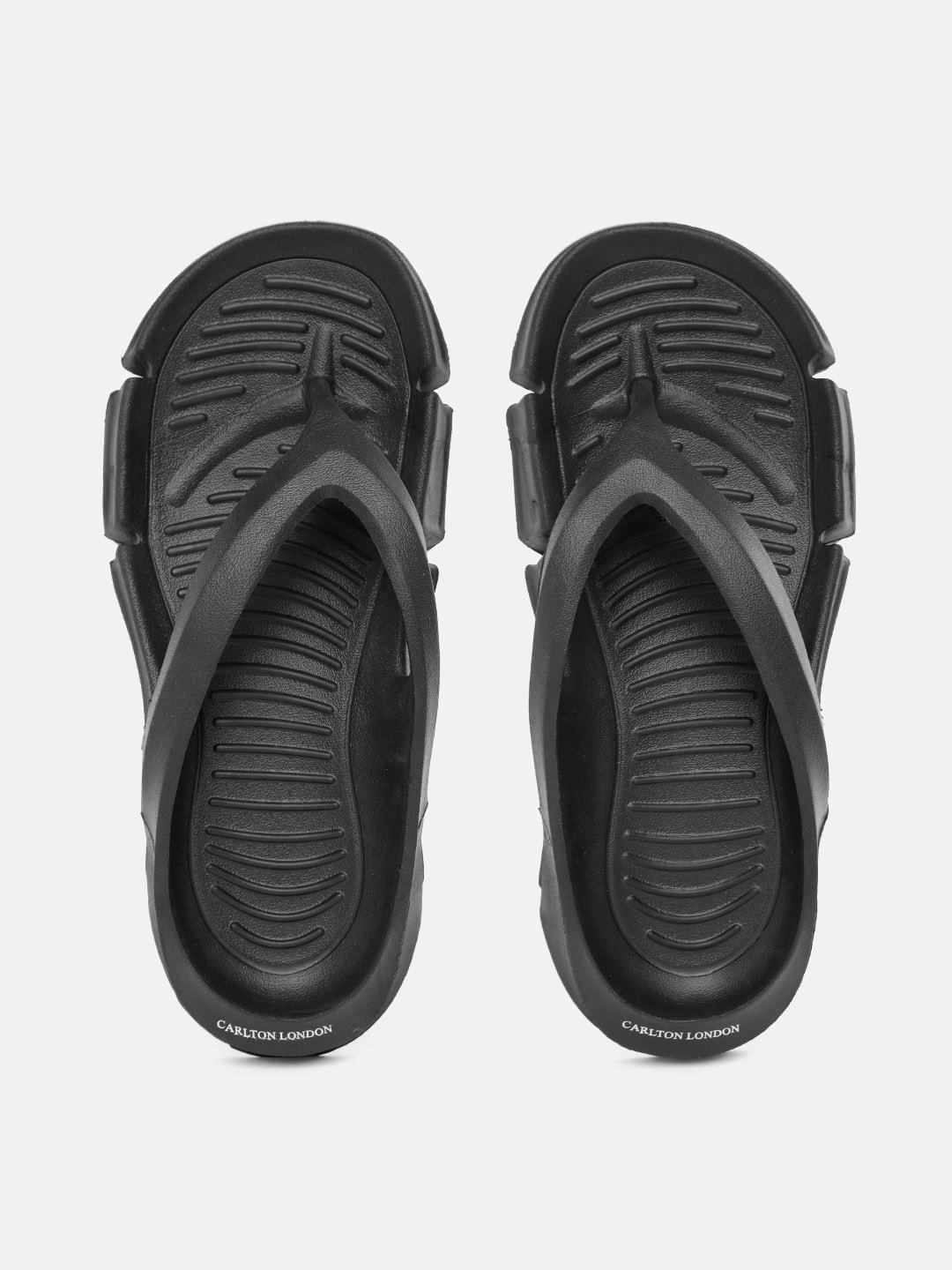 

Carlton London Men Black Solid Thong Flip-Flops