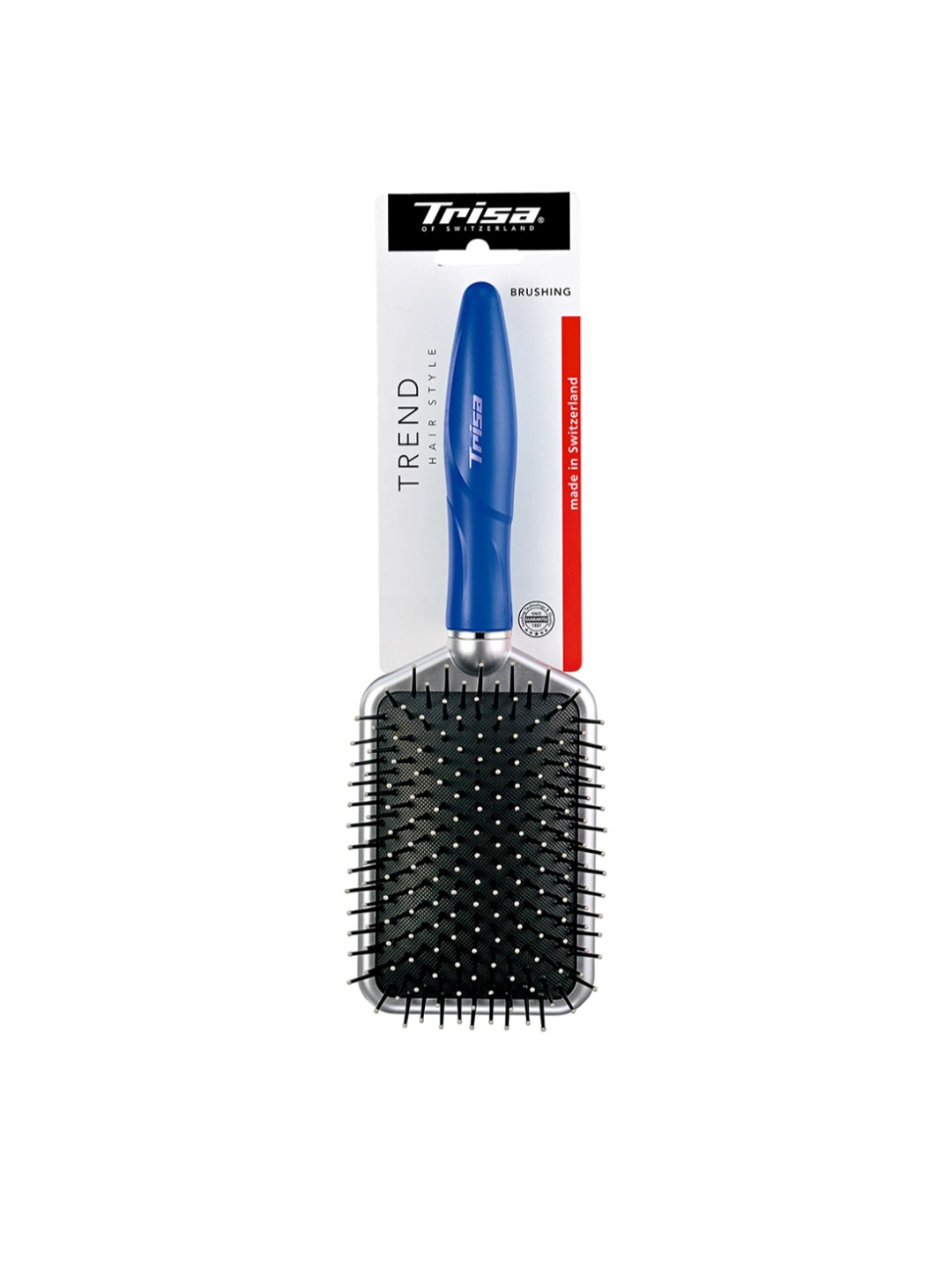 

Trisa Black Hair Brush with Super Soft Bristles for Anytime Styling - 638501, Blue