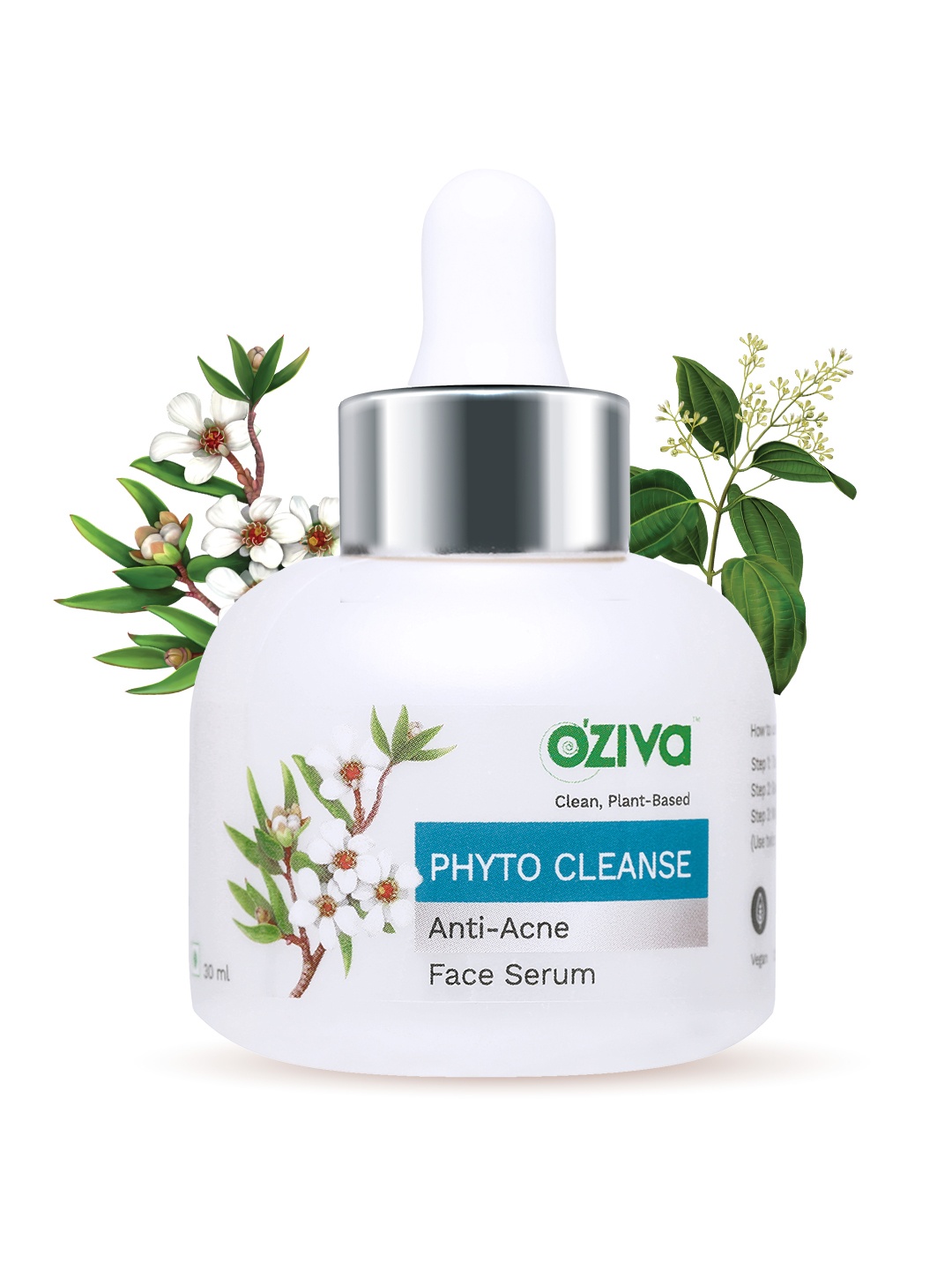 

OZiva Phyto Cleanse Anti-Acne Face Serum for Acne Control,Acne Scar,Blemish Reduction 30ml, White