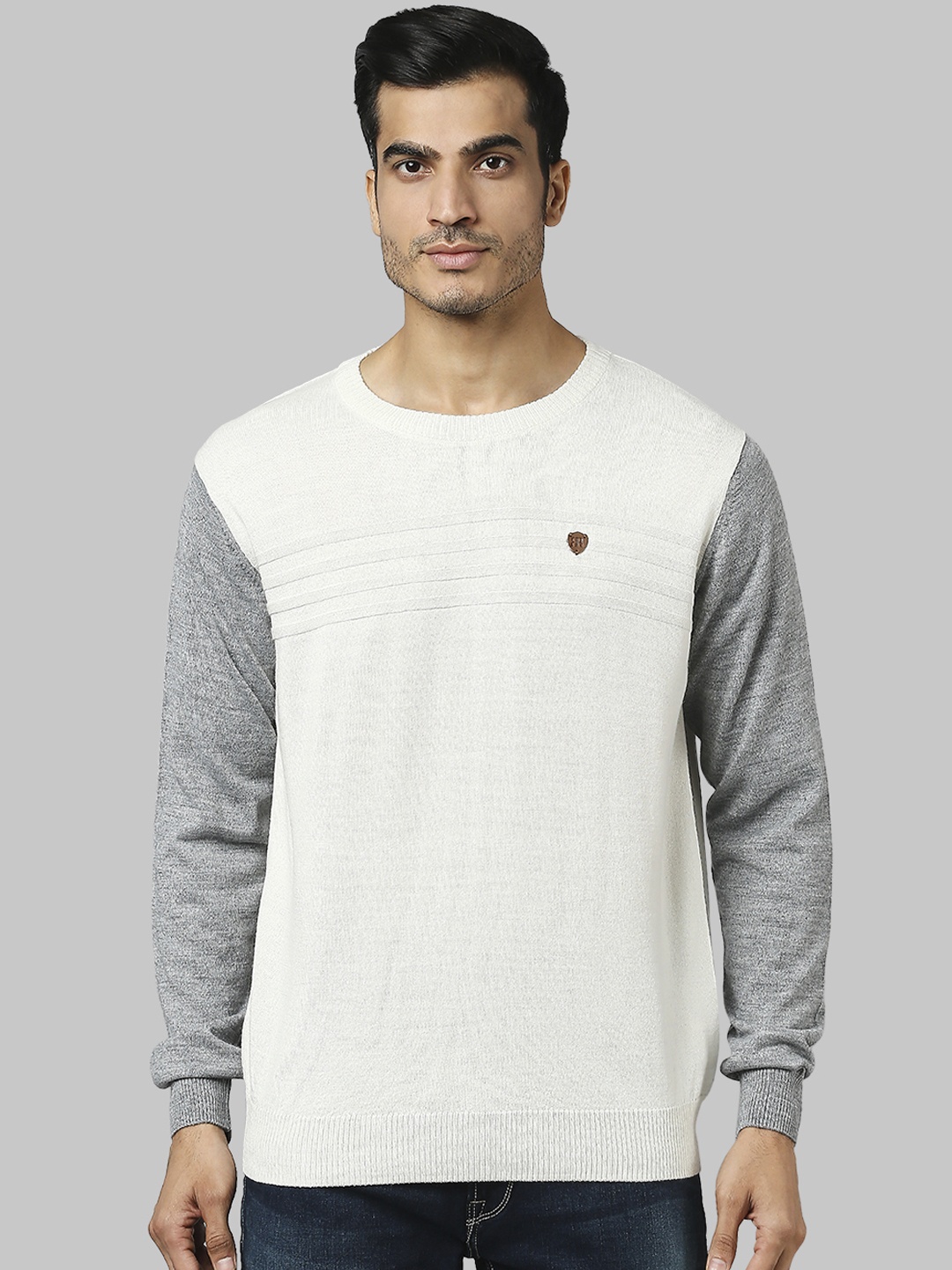 

Raymond Men Grey & White Pullover