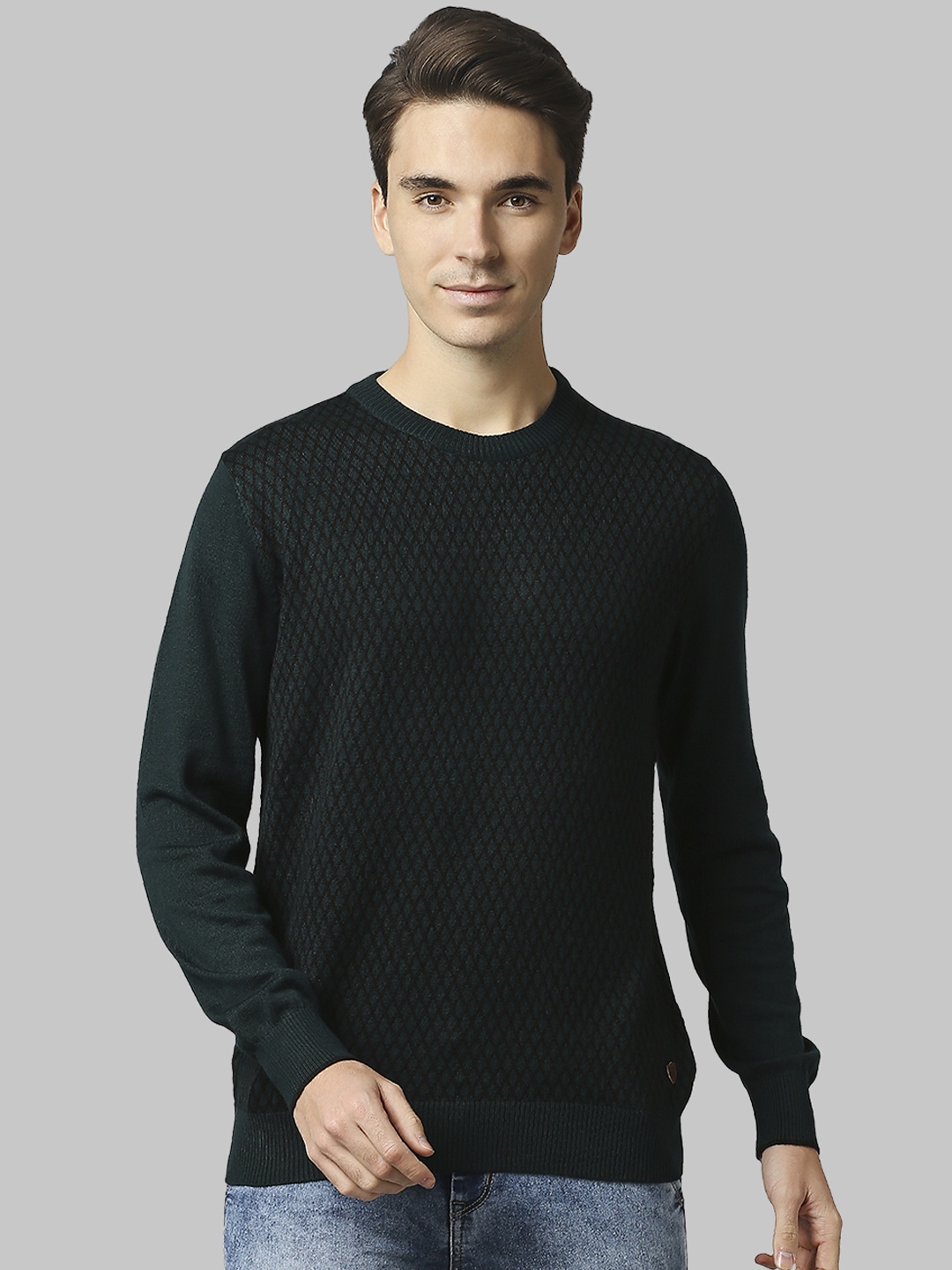 

Raymond Men Green & Black Printed Pullover