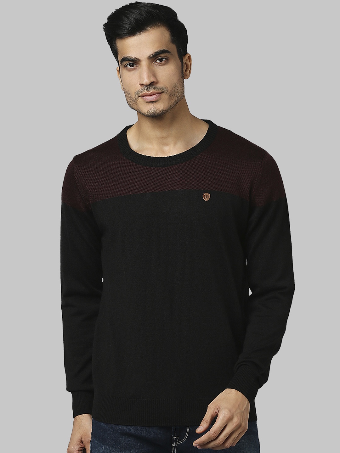 

Raymond Men Maroon & Black Pullover