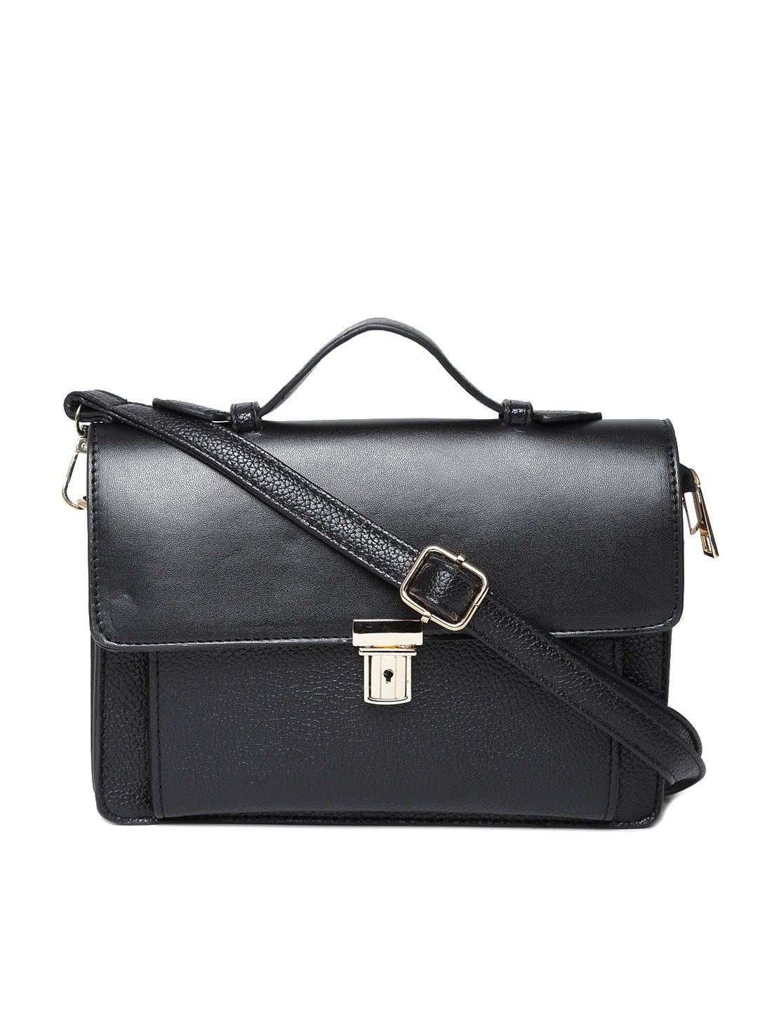 

Lino Perros Black Satchel with Sling Strap