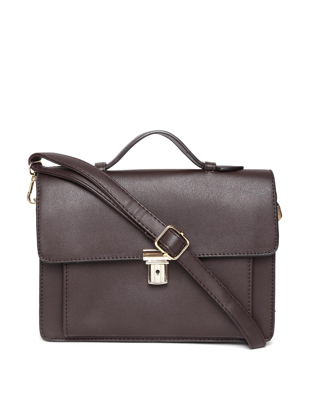 

Lino Perros Coffee Brown Satchel with Sling Strap