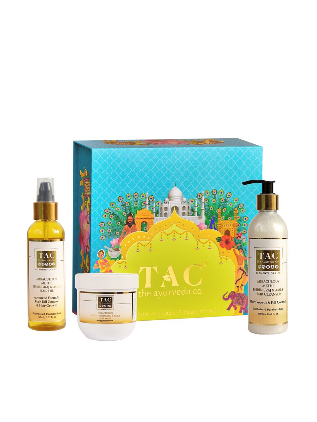 

TAC - The Ayurveda Co. Methi Bhringraj Amla Hair Growth & Hair Fall Control Combo Kit, White