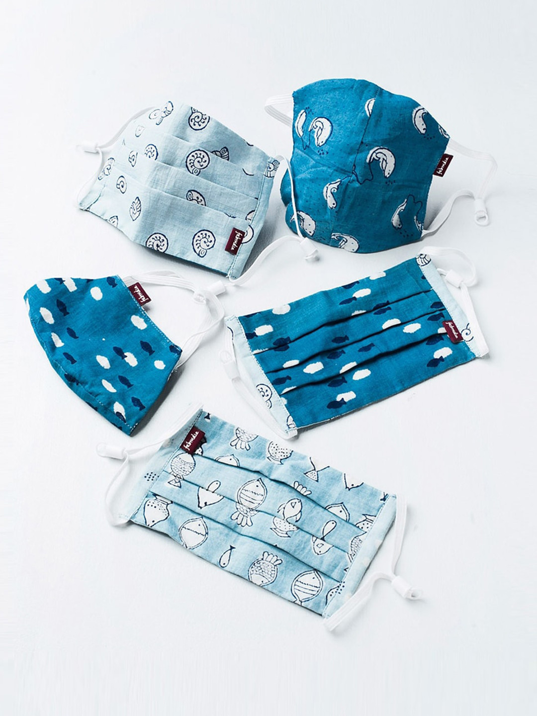 

Fabindia Kids Set of 5 Assorted Reusable Cloth Masks