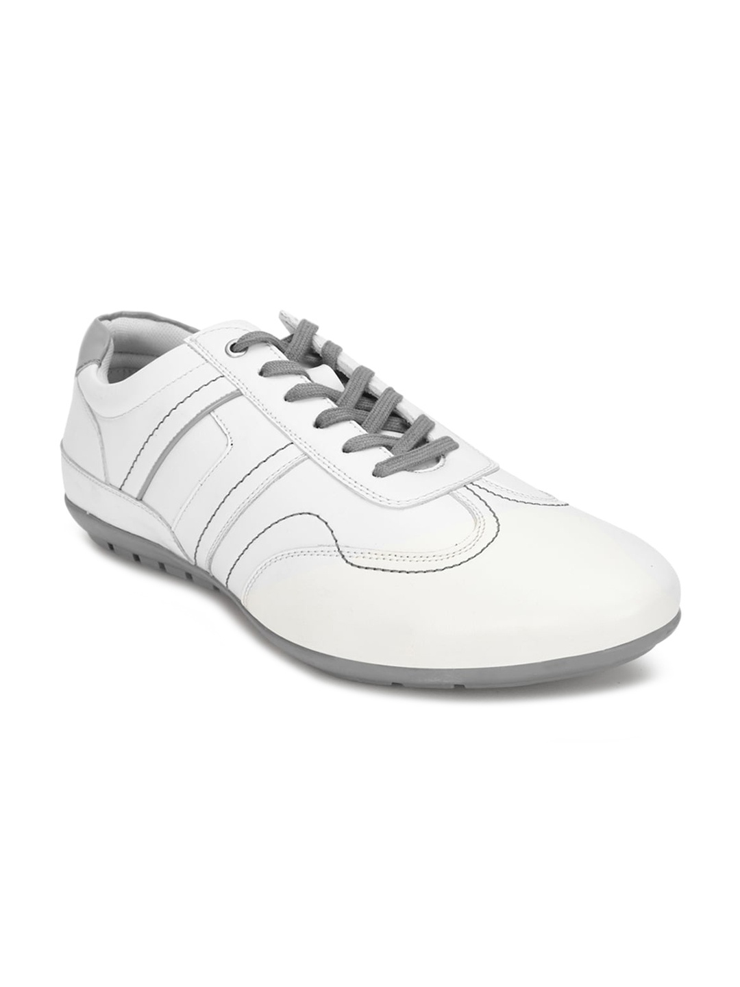 

FOREVER 21 Men White & Grey PU Sneakers