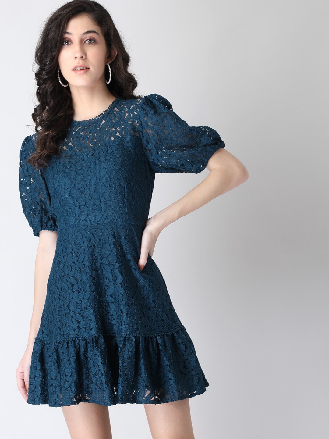 

FabAlley Blue Lace Dress