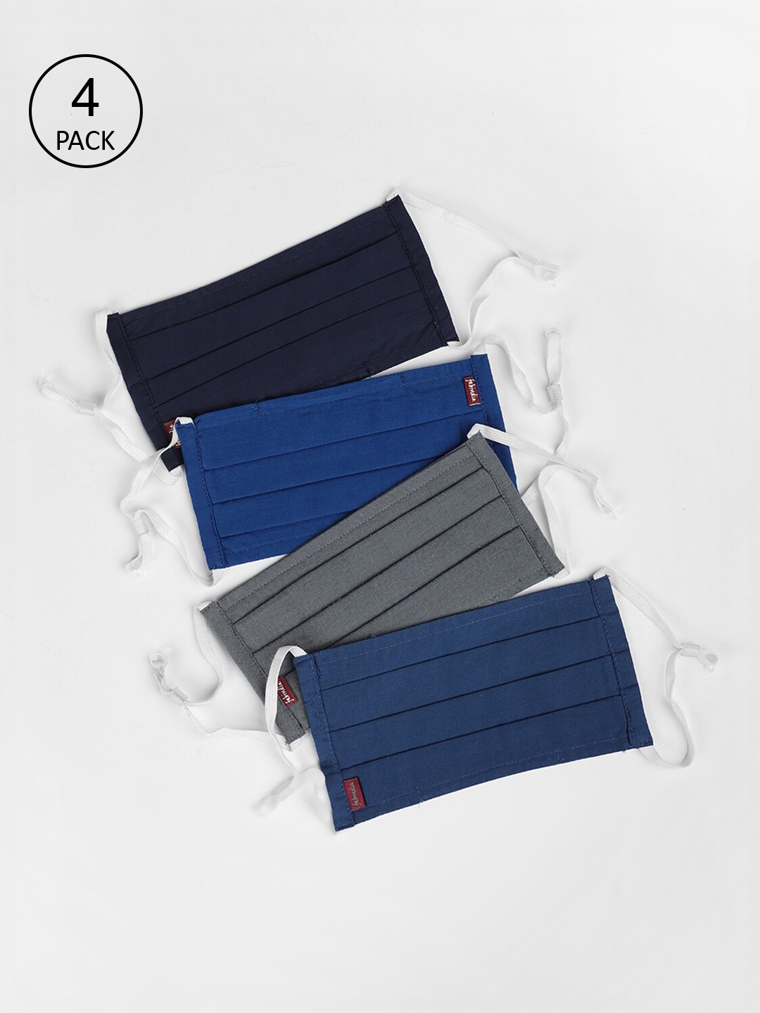 

Fabindia Women Set of 4 Assorted Adjustable Pleated Cotton Cloth Non Surgical Masks