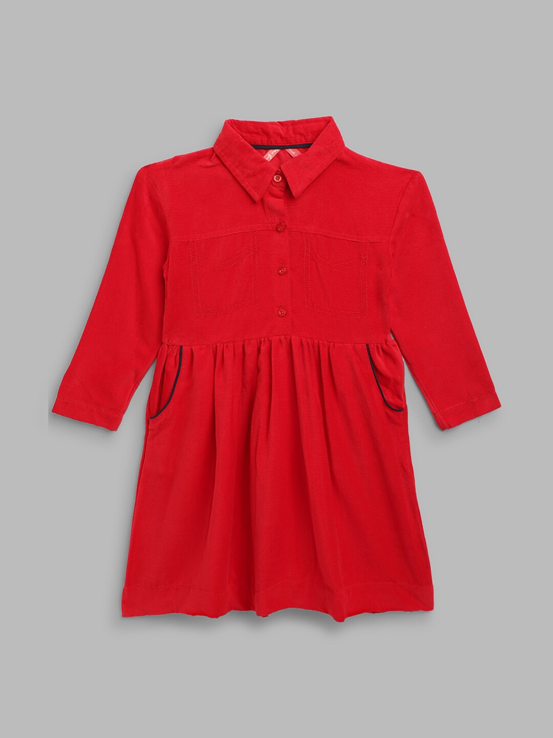 

Blue Giraffe Red Shirt Dress