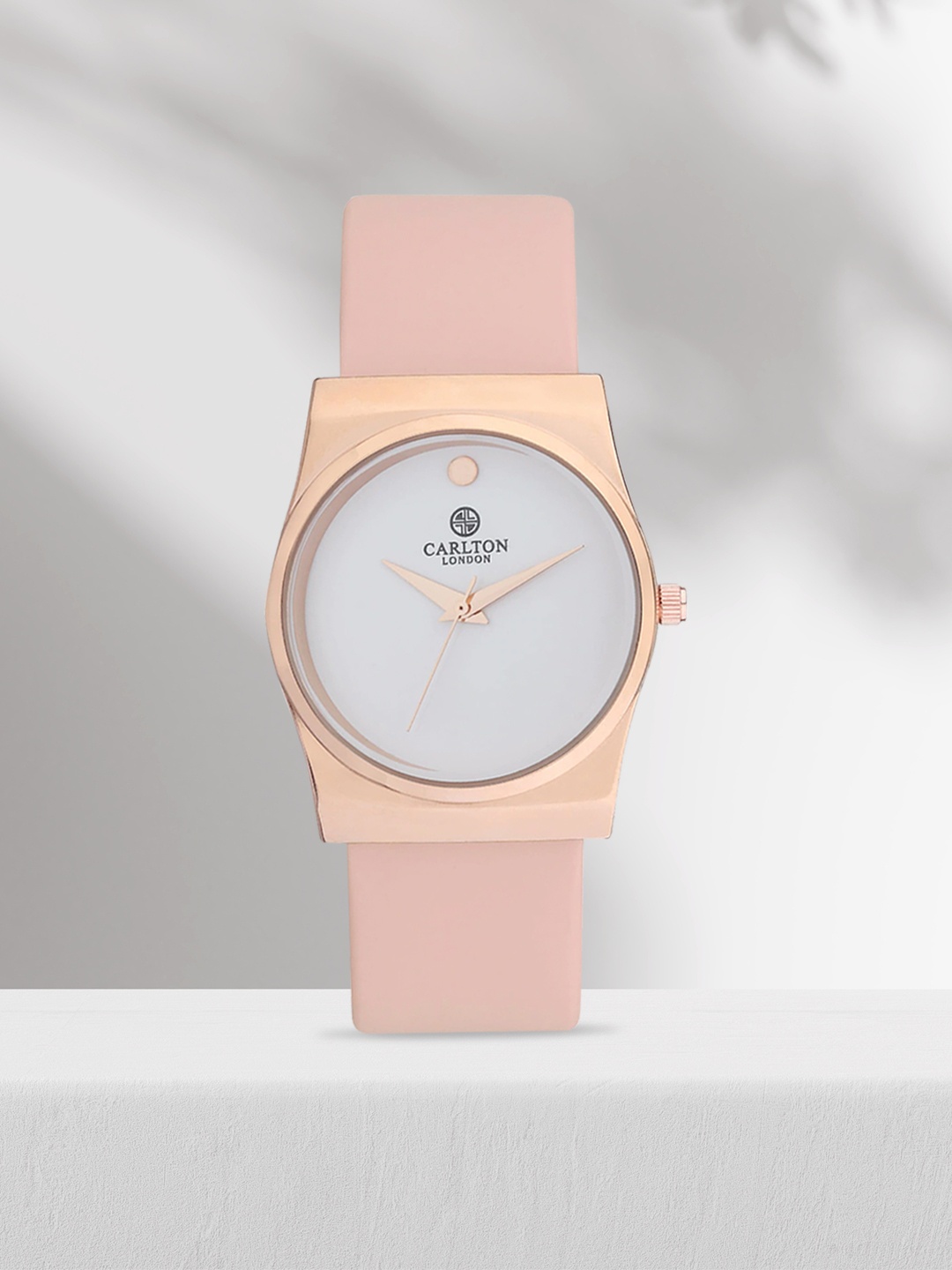 

Carlton London Women White Brass Dial & Pink Straps Analogue Watch CL066ROWP
