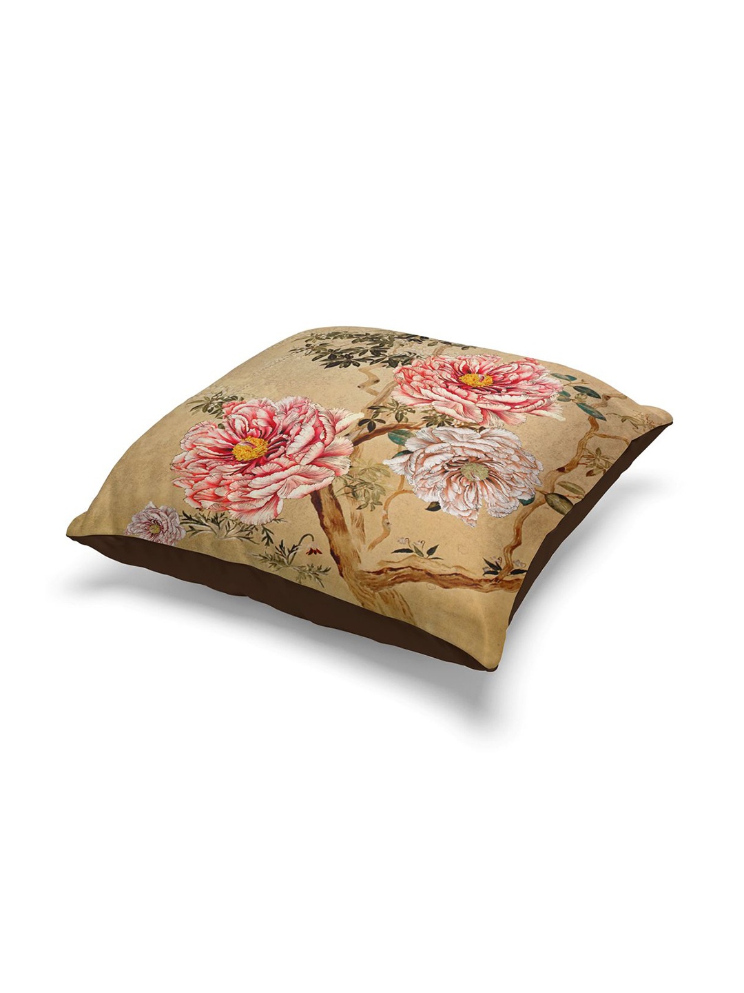 

BIANCA Beige & White Set of 2 Floral Square Cushion Covers