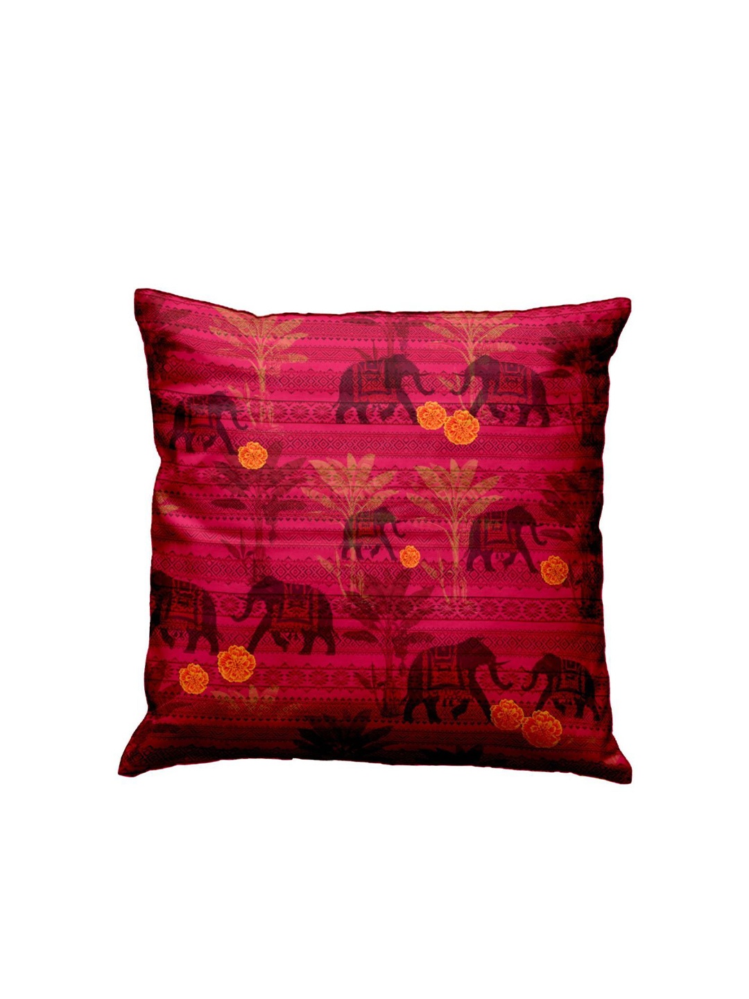 

BIANCA Set Of 2 Red & Black Floral Digital Printed Square Cushion Covers