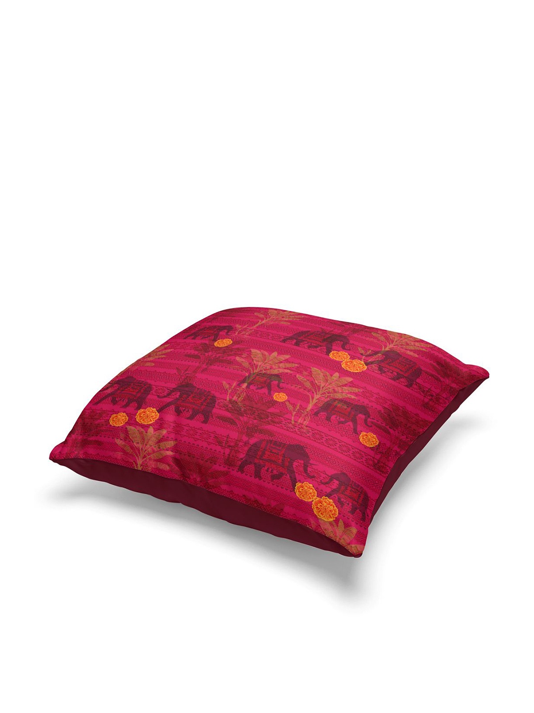 

BIANCA Pink & Black Set of 5 Floral Square Cushion Covers
