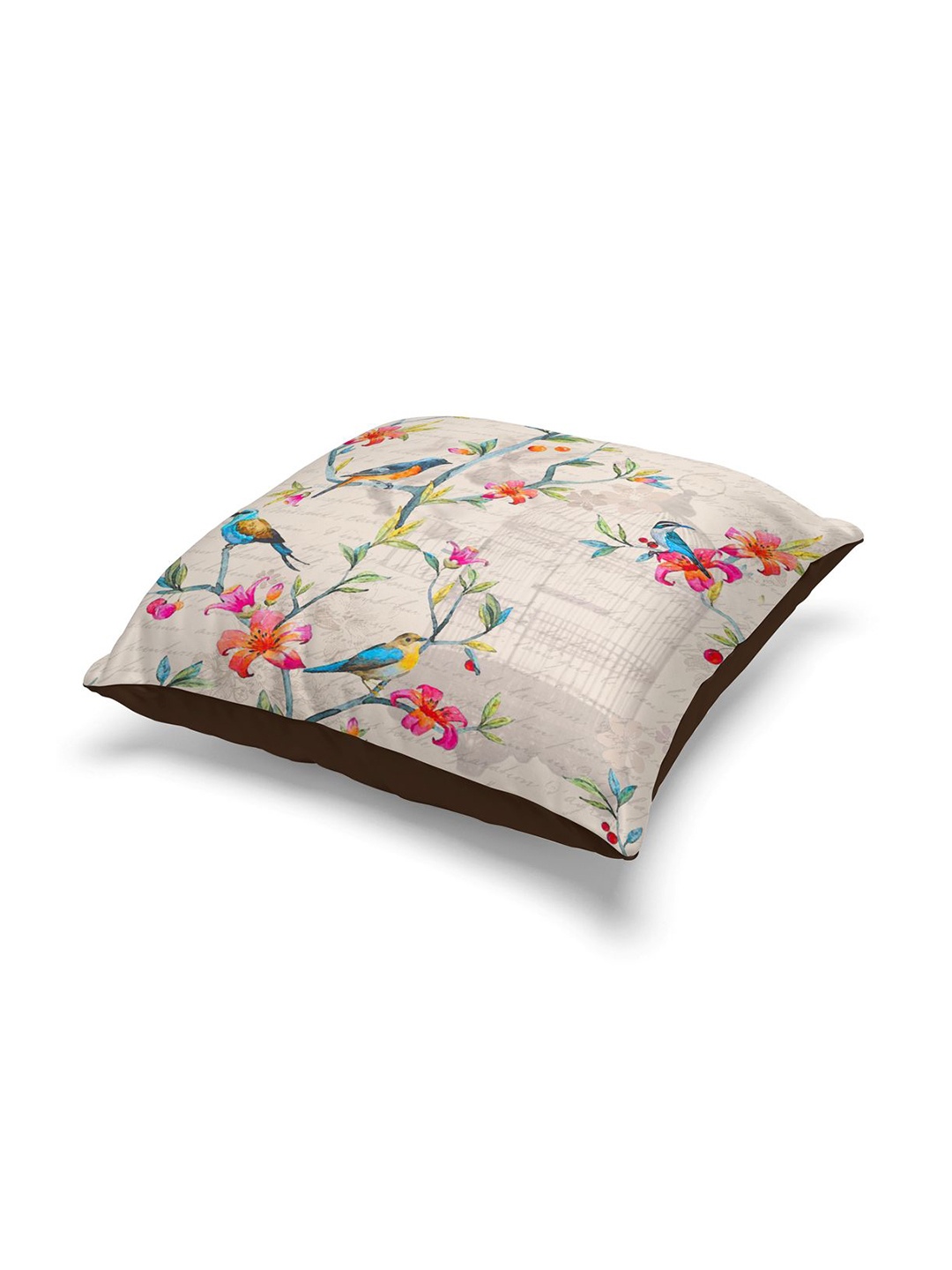

BIANCA Beige & Pink Set of 3 Floral Square Cushion Covers