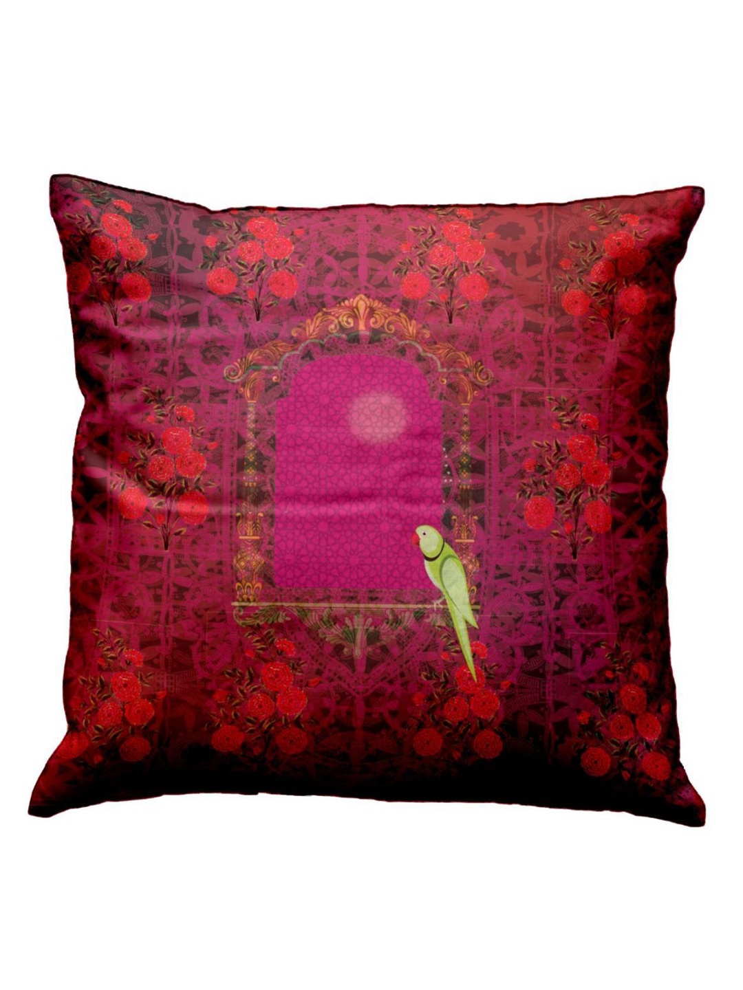 

BIANCA Set Of 2 Printed Square Cushion Covers, Red