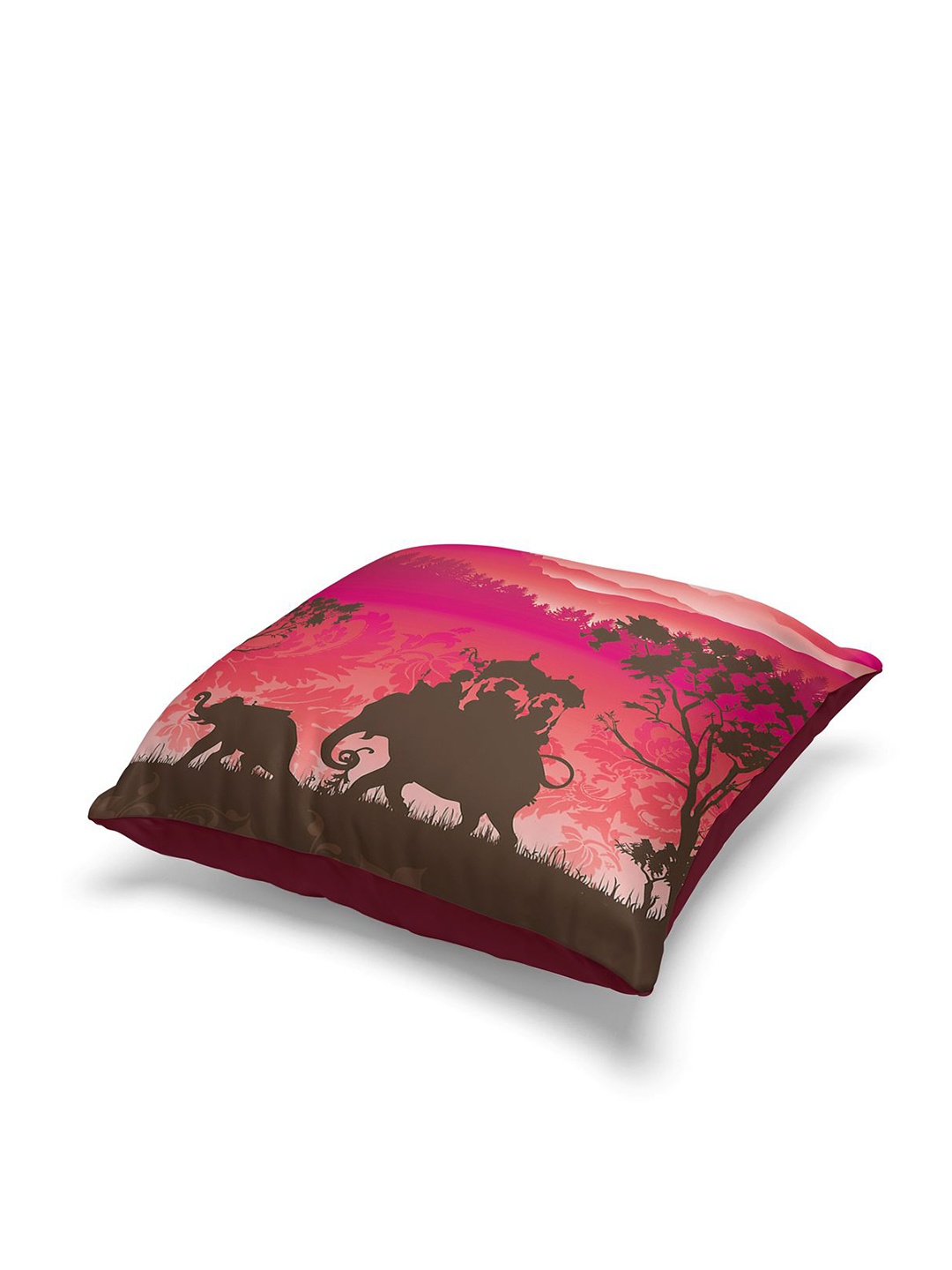 

BIANCA Maroon & Green Set of 2 Abstract Square Cushion Covers