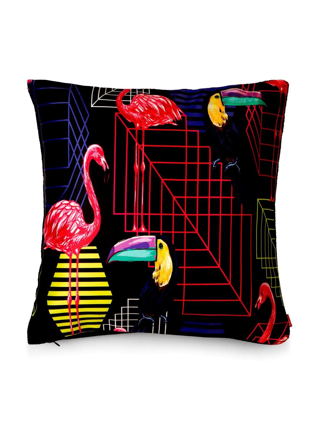 

BIANCA Set Of 2 Multicoloured Ethnic Motifs Digital Printed Square Cushion Covers, Multi