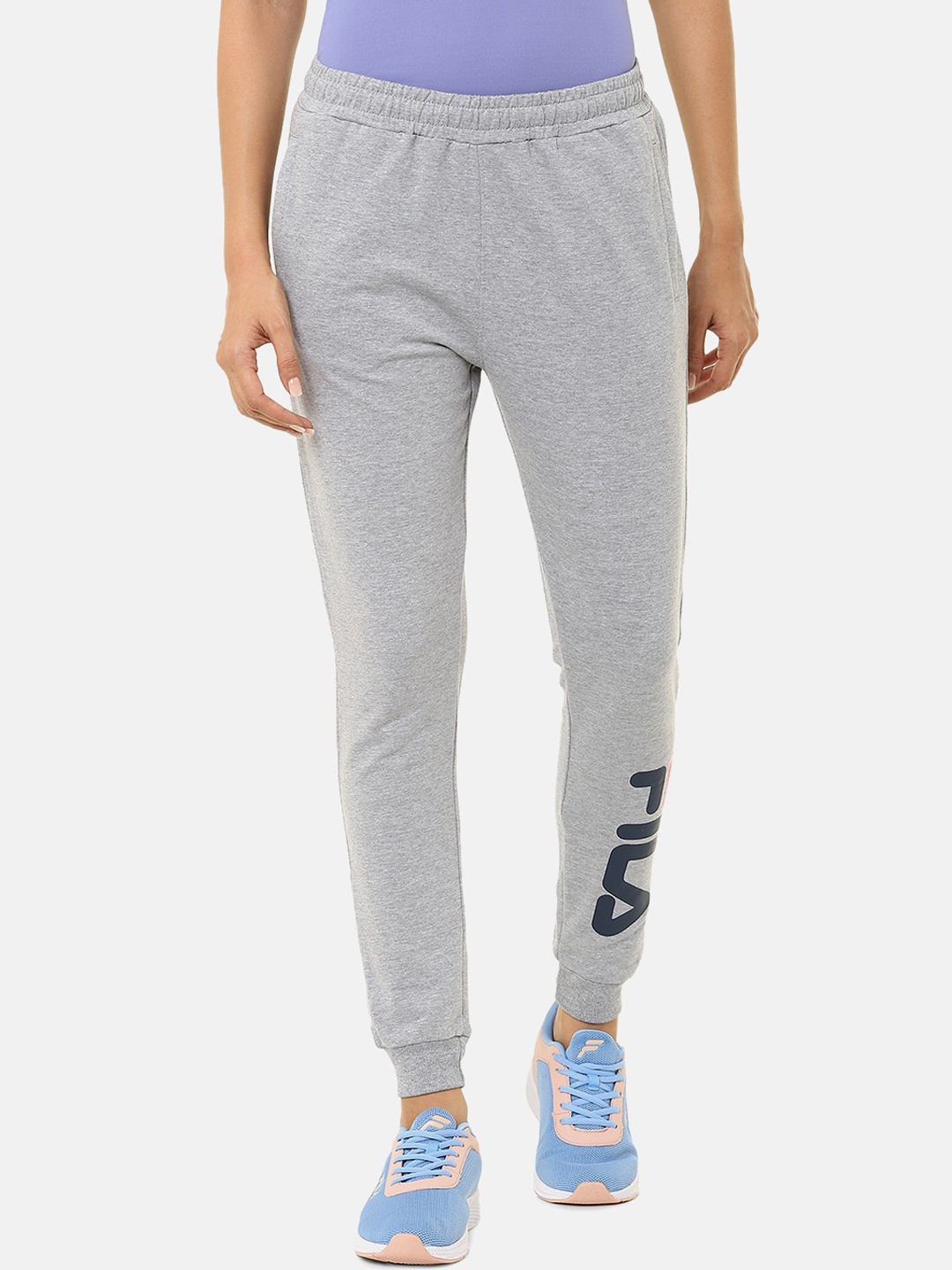 

FILA Women Grey Solid Pure Cotton Joggers
